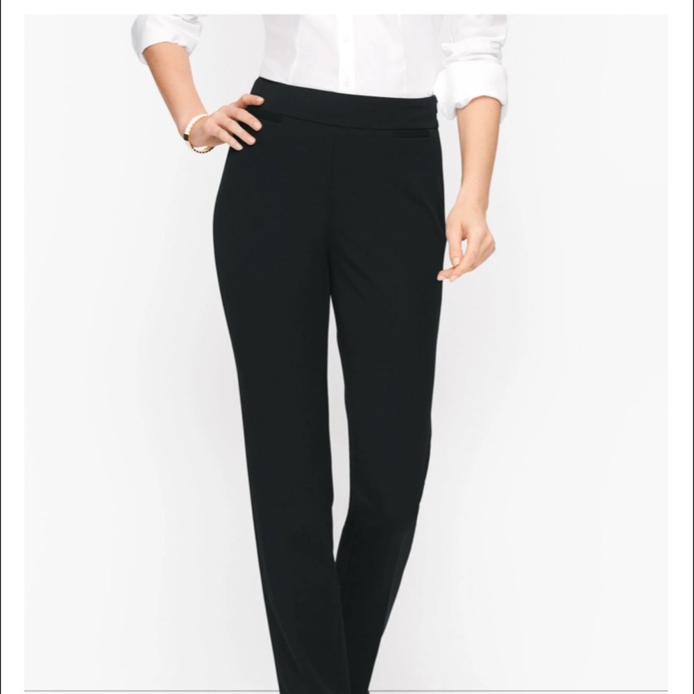 Talbots Black Side Zip Stretch Trousers Size 12